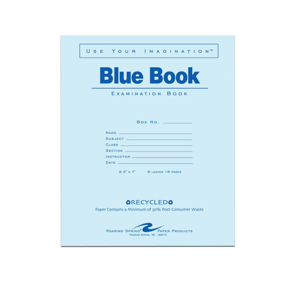 Recycled Blue Book-8.5X7 - 16Pages